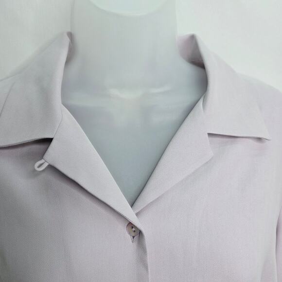 Pendleton Lavender Button Front Short Sleeve Silk Women's Blouse/Top 12 Petite - Picture 2 of 12